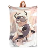 Avatar The Last Airbender Appa Plush Throw Blanket Flannel Warm Decor Custom Quality Bedspread Gift For Kids Home Size: 75*100cm, Weight: 230 GSM
