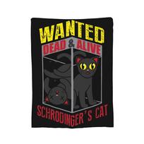 Catalytic Reaction Knitted Blanket Velvet Quantum Mechanics Cat Super Warm Throw Blanket for Car Sofa Couch Bed Rug Size: 75*100cm, Weight: 230 GSM