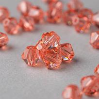 Premium Blush Rose 4mm Epoxy Bicone Lightweight Sew-On Other Material Stones 2-Point Beads Garment Applique Sequin Work 4 mm
