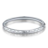 Dreamy Scattered Starburst Micro Pave Hinged Bangle S925 Silver VVS Smooth Polished Band GRA Certified Elegant Moissanite Bangle 50*60mm sidabras