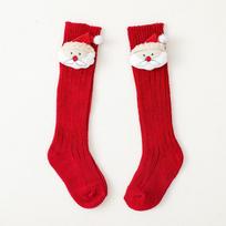 Cute Lovely  Knee High Baby Girls Christmas Socks CADS-033 S/0-1Y raudona