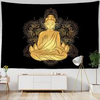 Golden Buddha Tapestry Wall Hanging Psychedelic Mysterious Hippie Tapies Bohemian Living Room Home Decor 100X70CM