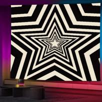 Black White Star Optical Illusion Tapestry Trippy Geometric Vortex Wall Hanging for Gaming Room, Bedroom & Dorm Decor 100X70CM