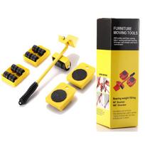 Furniture Mover Tool Set Furniture Transport Lifter Heavy Stuffs Moving Wheel Heavy Duty Hand Tools 1pc 345mm + 4pcs  78*100mm geltona
