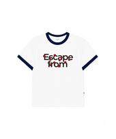 Escape From Logo Ladybug Print Ringer Short Sleeve T-Shirt Navy M