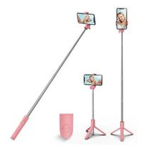 0.7/1/1.7m Bluetooth Cell Phone Tripod Stand Live Streaming Bracket  for Video Recording/Photo/Vlog 0.7m-Pink
