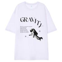 Astral Projection [Oversized] Astronaut 13-Count Cotton Round Neck Short Sleeve T-Shirt_White L