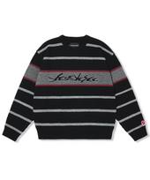 Yes Ic Tenga X Y.E.S Stripe Knit Pullover Black S