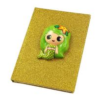 Best Sell  High Quality  Relax Squishy Notebook,gold Glitter Student Diary, Glitter Notebook Customize Design 14*21 cm