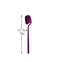 Violetinė sidabro indų rinkinys 304 nerūdijančio plieno matinis stalo įrankių rinkinys peiliai šakutės kavos šaukštai vakarėlis namų virtuvės reikmenys 1pc Tea Spoon violetinė