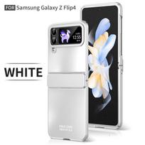 Skirtas „Samsung Galaxy Z Flip 4 3 5g“ dėklui, ypač plonai odai, galvanizuojantis matinis sulankstomas vyris, atsparus smūgiams apsauginis dangtelis for Galaxy Z Flip 3 sidabro baltos spalvos