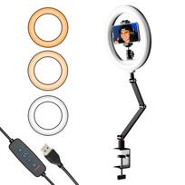 APEXEL Staliniam 10 colių LED žiediniam apšvietimui USB vaizdo apšvietimas fotografijai užpildantis apšvietimas 2700K-5500K 10 lygių juoda