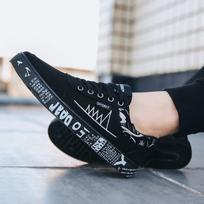 Fashion Spring Autumn Men's Flat Shoes Canvas Sneakers Shoes Fashion Men Comfortable Breathable Casual Shoes Male Lace Up Sneaker 39 juoda
