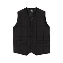 V-neck Cotton Vest for Men In Winter, Warm and Slim-fitting, Korean Style Trendy Versatile Quilted Vest M juoda