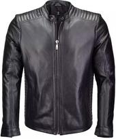 New Elegant Men's Genuine Lambskin Leather New Black Handmade Stylish Jacket S juoda