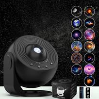 Galaktikos žvaigždžių projektorius, naktinė lemputė, 360° sukimas, HD patalpų projektavimo lempa, 13-in-1 planetariumo projektorius miegamajam su baltuoju triukšmu English manual
