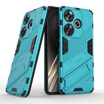 For Xiaomi Poco F6 5G Case Magnetic Armor Car Kickstand Holder Back Cover for Poco F6 F 6 6F PocoF6 5G 6.67   Phone Cases Fundas For Poco F6 5G mėlyna