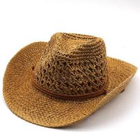 National Style Hollow Cowboy Hat Men's Hat Summer Beach Hat Western Cowboy M（56-58cm）
