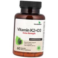 Vitamin K2 and D3, Vitamin K2 + D3 Extra Strength, FutureBiotics (36419005) 60caps