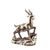 Brass Yuanbao Antelope Chinese Figurine Tea Table Desktop Creative Decorative Brass Symbolic Desk Ornament One Size geltona