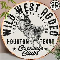 Vintage Western Rodeo Cowboy Metal Wall Art Home Bar Decor 20x20 įvairiaspalvis