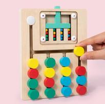 Montessori medinis spalvingas stumdomas dėlionės žaidimas spalvų derinimas stumdomas jutiminis lavinamasis žaislas ikimokyklinio amžiaus vaikams