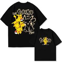 Miniso Anime Manga Pikachu Graphic Mens TShirt Summer Cartoon Anime Pokemon Cotton Short Sleeve Unisex T Shirt Harajuku Tops S