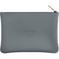 Hermes Neobain Mailon Marin 28 Embossed Logo Nylon Storage Bag Medium Unisex bags Slate-Gray H103896MV02 Box Included