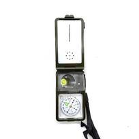 T10 Multifunctional 10-in-1 Outdoor Tool: Compass, Thermometer, Hygrometer, LED Light, Fire Starter, Whistle.