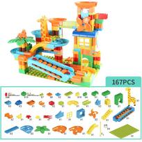 Newest Big Size Turntable Marble Race Run Building Blocks Creative Piano DIY Assembly Bricks for Kids