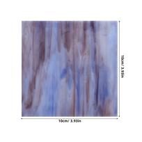 2Pcs Glass Mosaic Pieces Highly Polished Finish Stylish Color Mixed Pieces for Lamp Table Frame Decoration Stained Glass Sheets violetinė