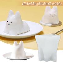 Silicone Cat Milk Pudding Mold Halloween Jelly Bowl Cake Cute Cake White Cold Ice Powder Mold Cake Decoration Accessories gryna balta spalva