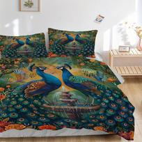 3 vnt. Povas Sodo Fontanas Paklodės su Užvalkalu Komplektas, Užvalkalas Miegamajam Svečių Kambariui (1 antklodės užvalkalas + 2 pagalvių užvalkalai, be antklodės),  yy250922132 200x200cm black