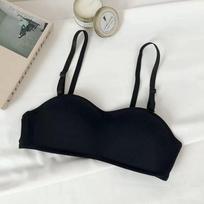 Seamless Wireless Bralette Adjustable Strap Push Up Bra For Women S juoda