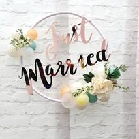 Rose  Just Married Mr & Mrs Team Bride English Words Wedding Party Banner Decoration String Flag team bride