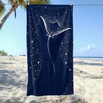 Stunning Starry Manta Ray Beach Towel, Perfect for Beach Days and Beyond W30*H60(CM)