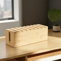 Wooden Cable Management Box Organizer Box,Accessories Dustproof Cables Hider Cord