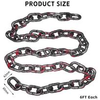 1.8m Bloody Halloween Plastic Chain Fake Chain Costume Prop Creepy Scary Haunted House Decor Horrored Themed Party Decoration 1.8M
