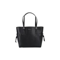 MICHAEL KORS Voyager Solid Color Commuting Tote Bag Tote Bag Shopping Bag Leather Shoulder Bag Women's Black juoda