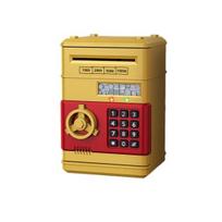Mini ATM Piggy Bank with Password, Auto-Roll Money Saving Box, Electronic Coin Cash ATM Machine, Birthday Gift for Boys Girls auksinė