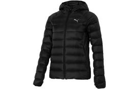 PUMA Down Jackets Women's Black Hooded Lightweight Quilted Down Jacket 672283-01 XS