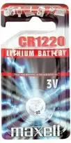 Maxell CR1220, Vienkartinė baterija, CR1220, Ličio-mangano dioksidas (LiMnO2), 3 V, 1 vnt., 36 mAh