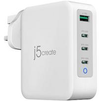 J5create 130W GAN USB-C 4-PORT CHARGER - UK WHITE GREY JUP43130F-FN