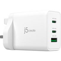 J5create 65W GAN USB-C 3-PORT CHARGER UK WHITE JUP3365F-FN