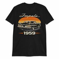 1959 Chevy Impala Antique Classic Car Retro Style Unisex Graphic Tee L