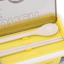 2PCS 1.1L Leakproof Lunch Box 2 Compartment Bento Lunch Box Insulated Lunch Box  For Office mėlyna