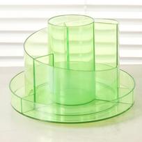 360°Rotating Makeup Brushes Holder Simple Stationery Organizer Pen Storage Box  Student žalia