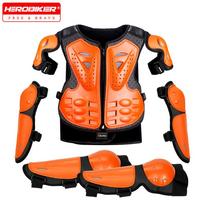 Motorcycle Armor Kid's Chest Vest Protection Motocross Riding Armor Jacket Protective Armors Motorbike Kneepads Moto Full Armor MC1018-or gray