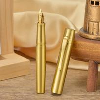Hongdian M2 Brass Fountain Pen EF/F/M/Long Knife Nib Short Pocket Portable Writing Pen with Converter EF