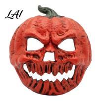 Horror Costume Headgear Scary Pumpkin Halloween Masque for Adults Full Face Cosplay Breathable Skull Costume Creepy Foam Party Prop Lightweight